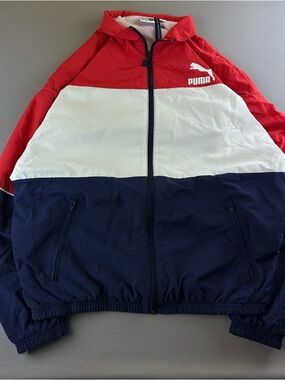 Puma Red Jacket with Navy Zipper Pull